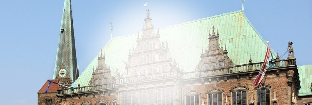 Grauer Star Bremen: Vernebelte Sicht auf das Bremer Rathaus durch eine Linsentrübung.